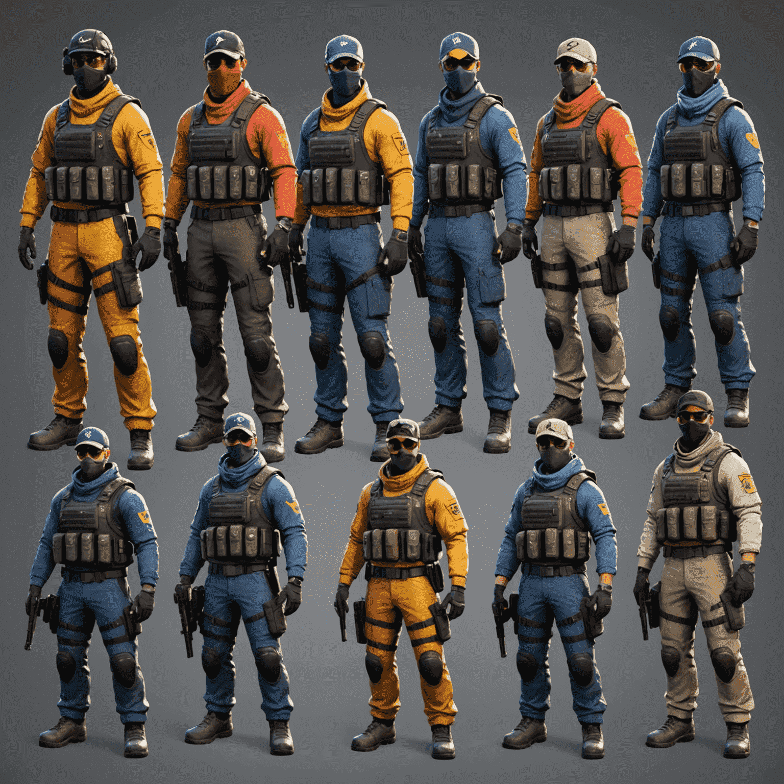 Immagine di varie skin CS:GO di diversi livelli di rarità, disposte in modo da mostrare la progressione da comuni a rare